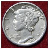 1935 S Mercury Silver Dime