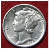 1939 D Mercury Silver Dime