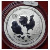 2017 Australia Year of the Rooster 1/2oz .999 Bull