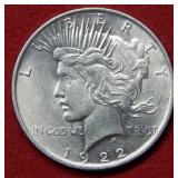 1922 D Peace Silver Dollar Coin
