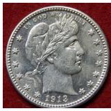 1913 D Barber Silver Quarter