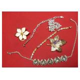 Lot of Jewelry - broaches- bracelets - necklace