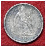 1876 Seated Liberty Silver Dime