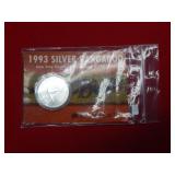 1993 Australia $1 Kangaroo Silver Coin