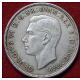 1937 Australia One Crown Sterling Silver Coin