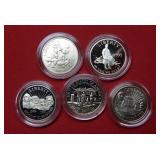 Lot of 5 Clad Commemorative Half Dollars