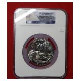 2010 Silver 5oz Yellowstone Quarter NGC GEM UNC