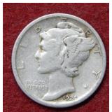 1924 S Mercury Silver Dime