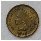 1907 Indian Head Cent - spot on reverse