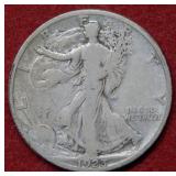 1923 S Walking Liberty Silver Half