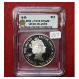 1985 Virgin Islands Sunken Treasures $20 ICG PR68