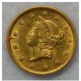 1853 Gold US $1 Coin