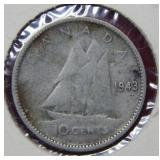 1943 Canada Silver Dime