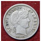 1916 Barber Silver Dime