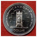 1977 Canada Silver Dollar - Throne of the Senate