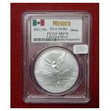2021 MO Mexico 1 onza .999 Bullion PCGS MS70