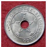 1927 Belgium Congo 10 Centimos - Coin