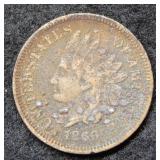 1866 Indian Head Cent - grainy