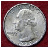 1934 Double Motto Washington Silver Quarter