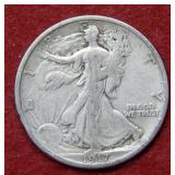 1917 S Walking Liberty Silver Half