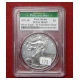 2021 Silver Eagle 1oz PCGS MS69 - first strike
