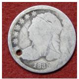 1835 Bust Silver Dime - holed