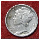 1917 S Mercury Silver Dime