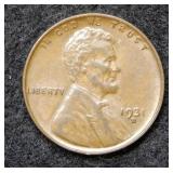 1931 D Lincoln Wheat Cent - brown