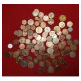 Bag Lot of Foreign Coins and Tokens