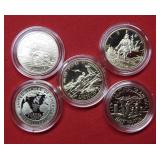 (5) Clad US Commemorative Half Dollars