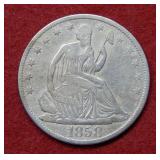 1858 O Seated Liberty Silver Half - no motto