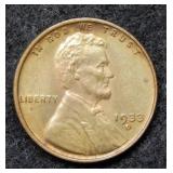 1933 D Lincoln Wheat Cent - red & brown