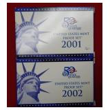 2001 & 2002 US Mint Proof Set
