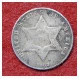 1862 Silver Three Cent Coin