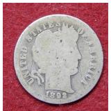 1892 O Barber Silver Dime