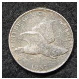1857 Flying Eagle Cent - grainy