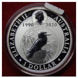 2020 Australia Silver Kookaburra 1oz .999 Bullion