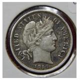 1914 D Barber Silver Dime