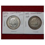 1892 & 1893 Columbian Expo Silver Comm Halfs