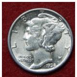 1938 Mercury Silver Dime