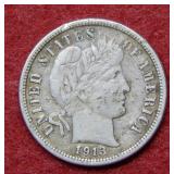 1913 Barber Silver Dime
