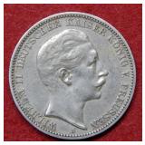 1910 German Three Mark Coin