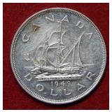 1949 Canada Silver Ship Dollar
