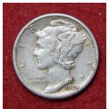 1929 S Mercury Silver Dime