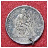 1890 Maude Love Token - seated dime