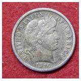 1916 Barber Silver Dime