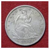 1858 S Seated Liberty Silver Half Dollar