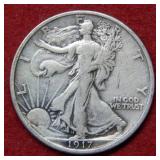 1917 Walking Liberty Silver Half