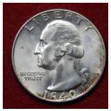 1940 D Washington Silver Quarter