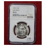 1935 S San Diego Silver Comm Half NGC MS65